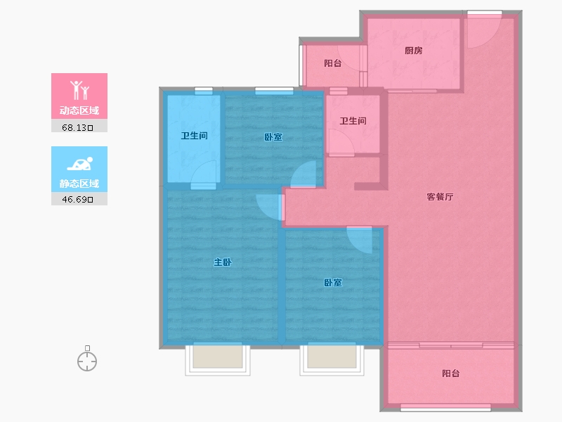 河北省-邯郸市-碧桂园天汇湾-104.00-户型库-动静分区