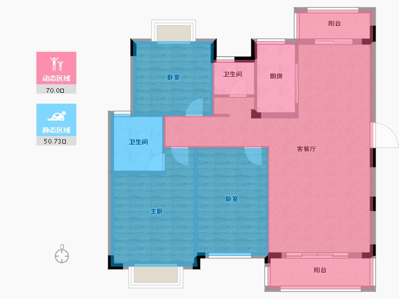 江西省-吉安市-龙城御璟国际-110.58-户型库-动静分区