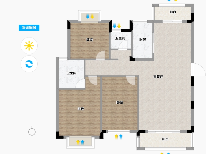 江西省-吉安市-龙城御璟国际-110.58-户型库-采光通风