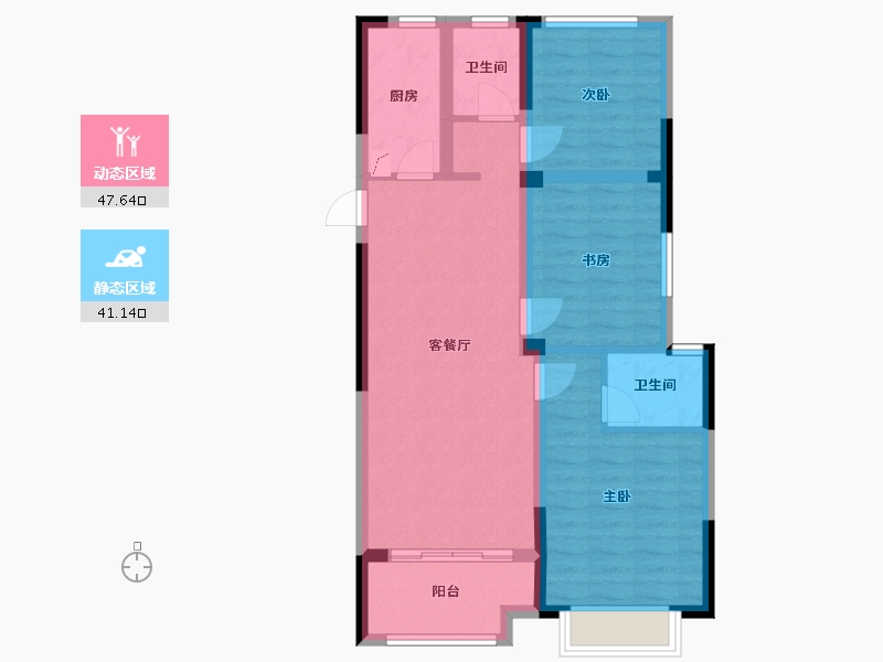 湖南省-岳阳市-祥生金麟府-78.80-户型库-动静分区