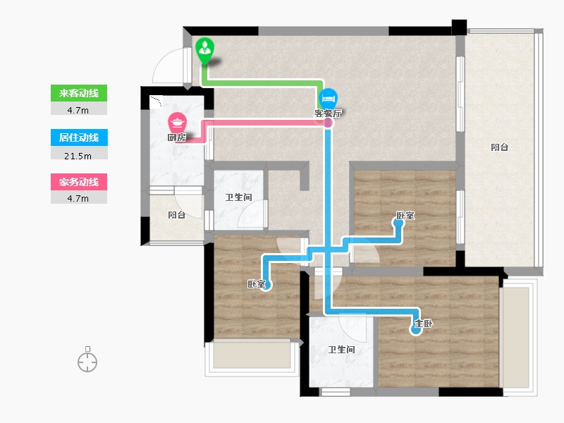 四川省-绵阳市-富临绵州水郡-85.81-户型库-动静线