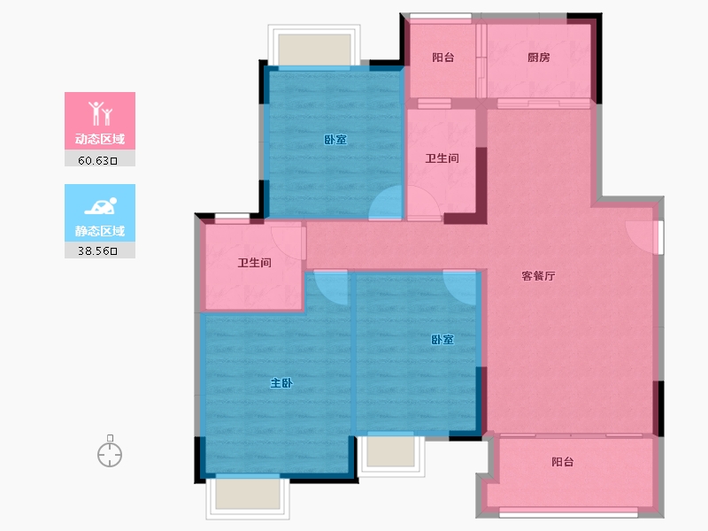 四川省-绵阳市-羌多娜溪院-89.36-户型库-动静分区