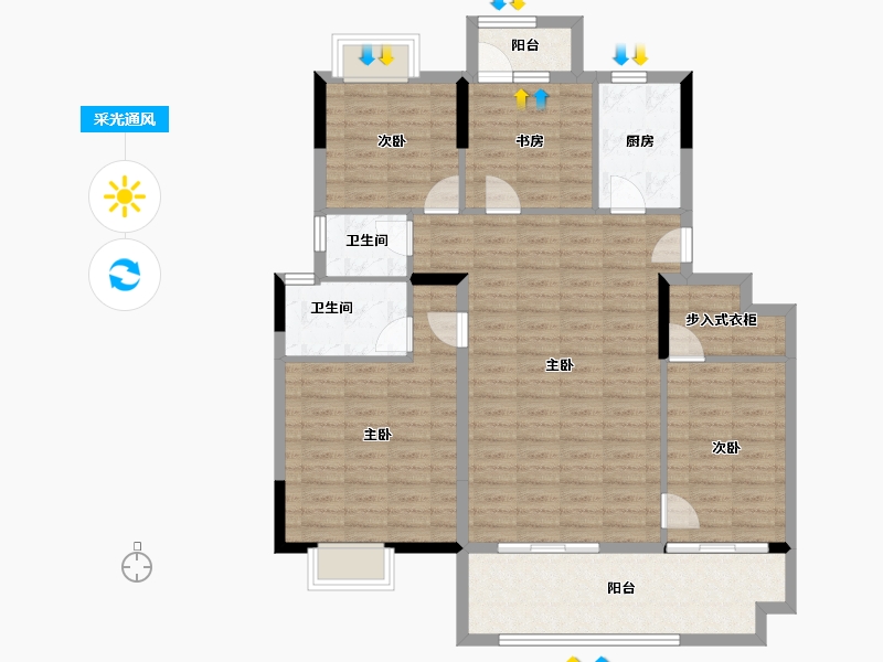 四川省-南充市-天恒蘭臺壹号-113.84-户型库-采光通风