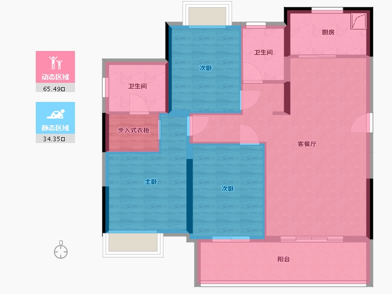 福建省-龙岩市-融创观樾台-89.00-户型库-动静分区