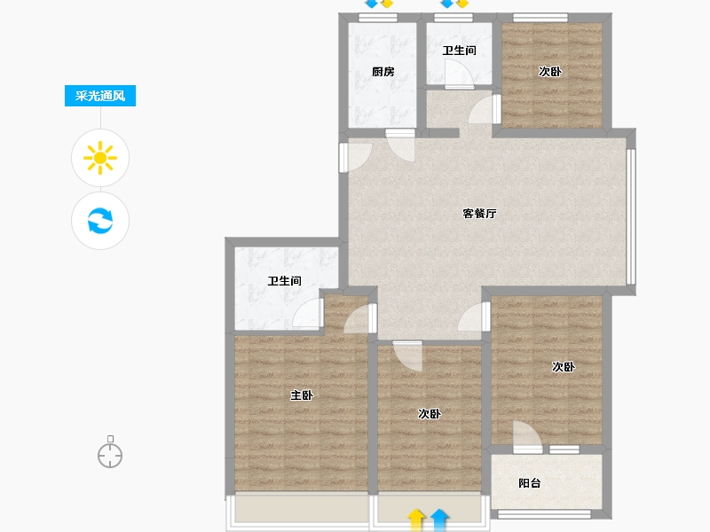 山东省-济宁市-孝养城-105.00-户型库-采光通风