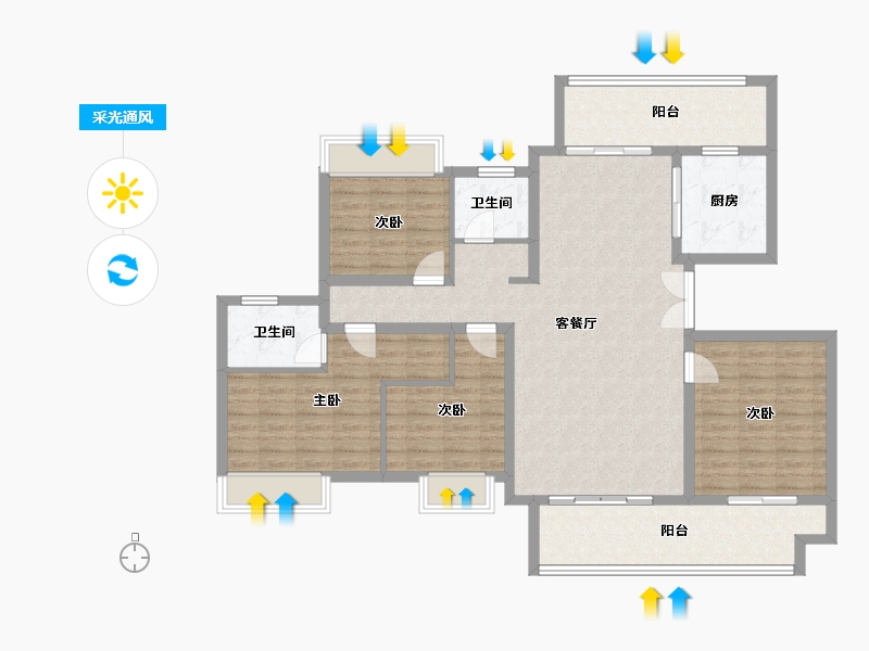 河南省-南阳市-新旭京华府[南苑]-123.32-户型库-采光通风