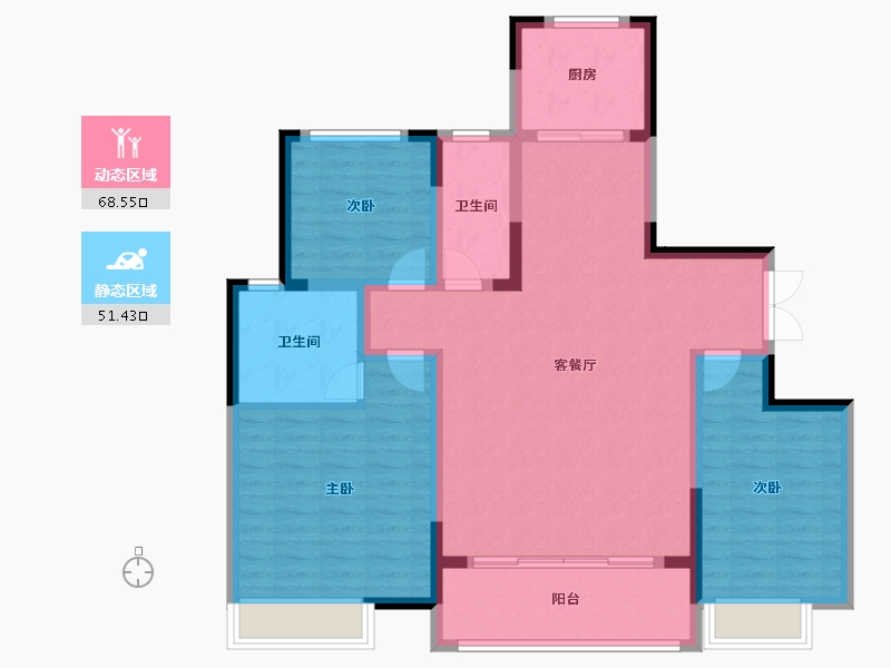 河南省-洛阳市-美庐新苑-108.01-户型库-动静分区