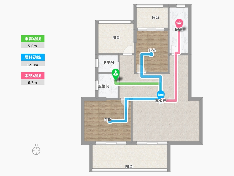 四川省-绵阳市-羌多娜溪院-86.39-户型库-动静线