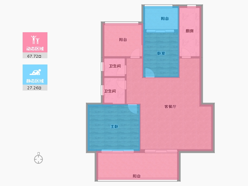 四川省-绵阳市-羌多娜溪院-86.39-户型库-动静分区