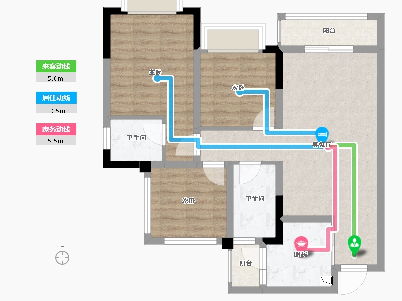 四川省-绵阳市-家福来澜苑-73.15-户型库-动静线