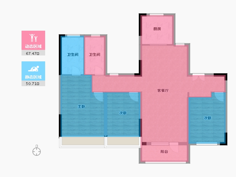 吉林省-吉林市-中海•铂悦公馆三期-106.14-户型库-动静分区