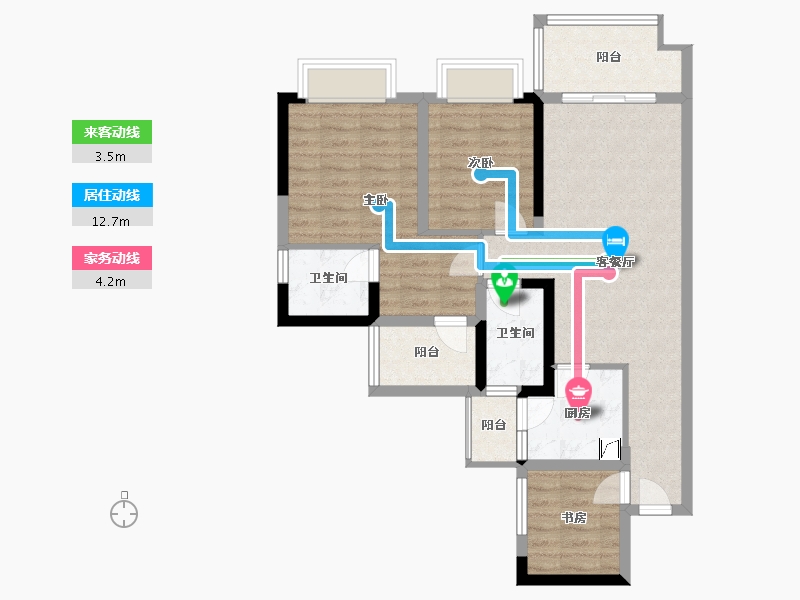 四川省-成都市-万达华府D区-83.68-户型库-动静线