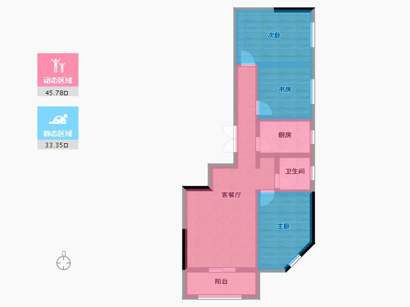 甘肃省-天水市-宏飞·翰林名苑-68.88-户型库-动静分区