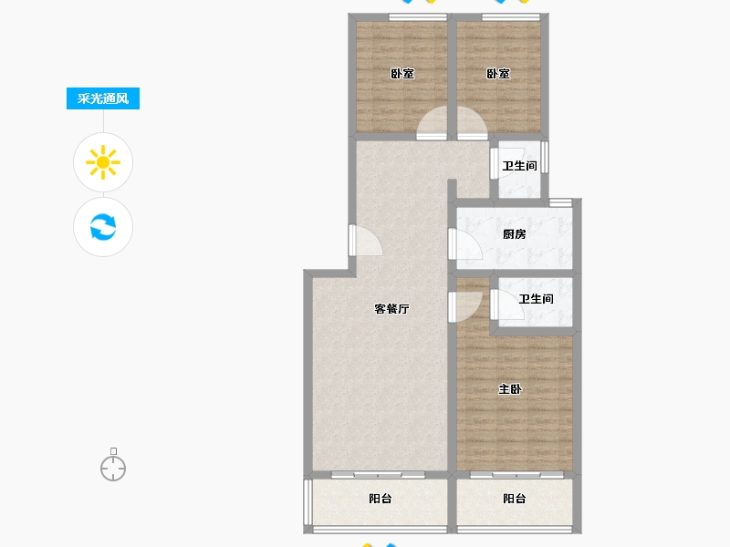 山东省-菏泽市-城建翰林华庭-104.01-户型库-采光通风