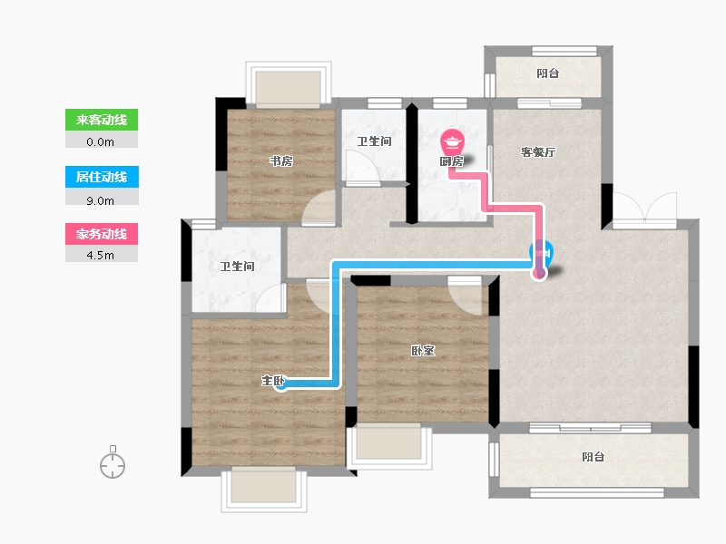 湖南省-衡阳市-中建和城壹品-83.86-户型库-动静线