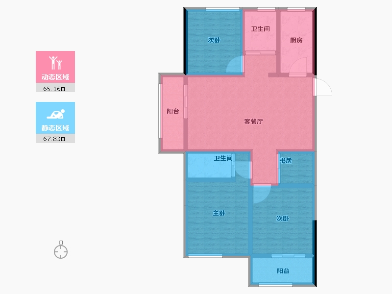 山东省-菏泽市-中达绿城江南里-119.20-户型库-动静分区