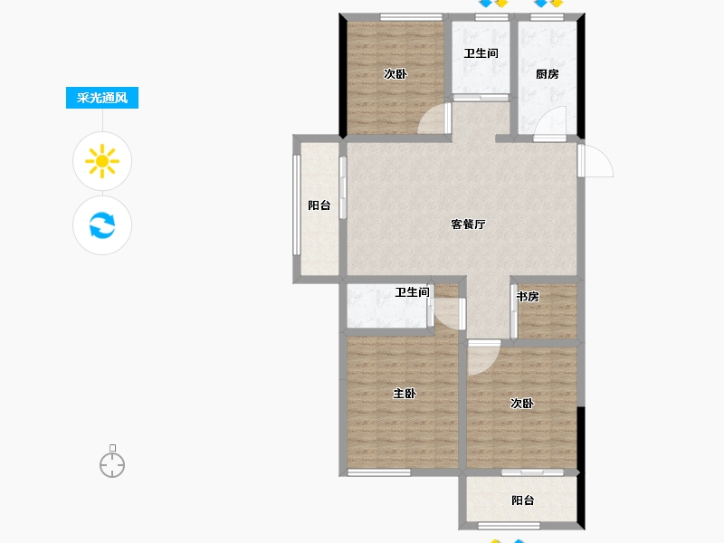 山东省-菏泽市-中达绿城江南里-119.20-户型库-采光通风