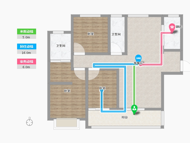 山东省-菏泽市-天华国际-105.60-户型库-动静线