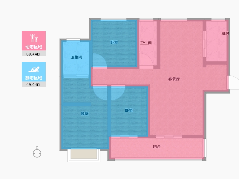 山东省-菏泽市-天华国际-105.60-户型库-动静分区