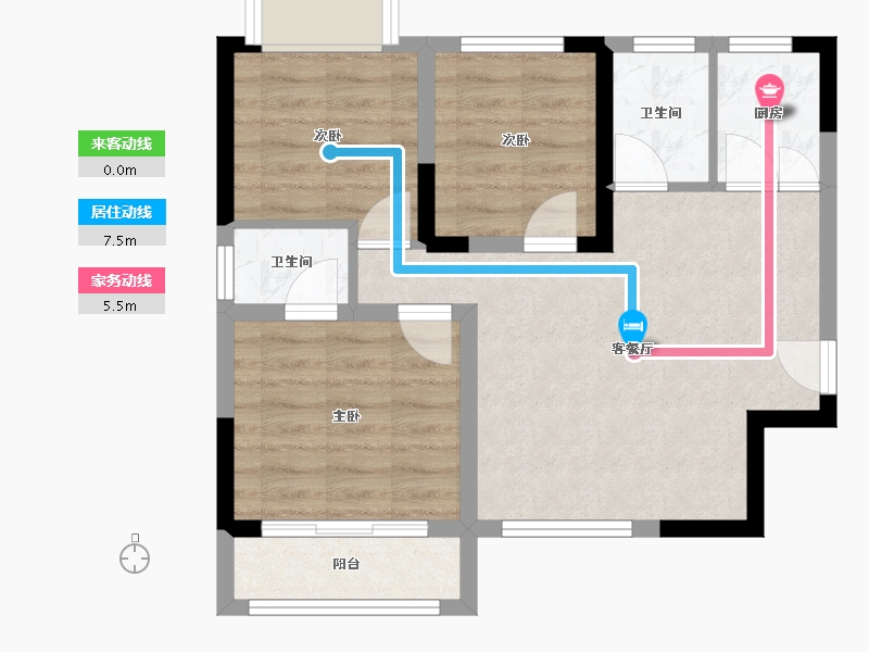 湖北省-黄冈市-黄州一品·天秀府-59.52-户型库-动静线