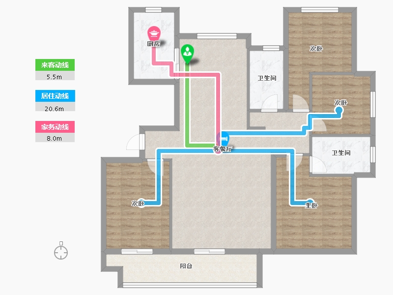 山东省-泰安市-宏尚·江山里-119.53-户型库-动静线