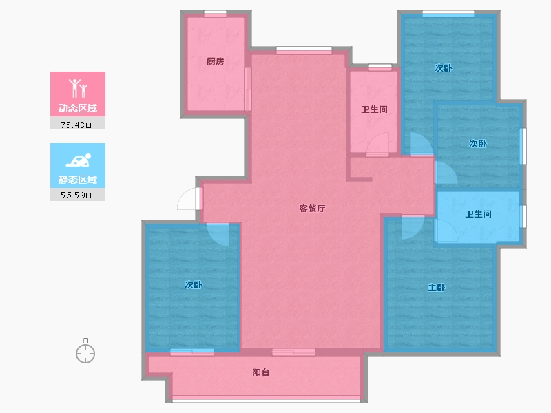 山东省-泰安市-宏尚·江山里-119.53-户型库-动静分区