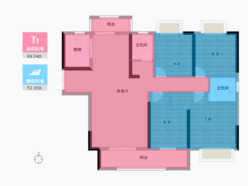 湖南省-衡阳市-中建和城壹品-108.05-户型库-动静分区