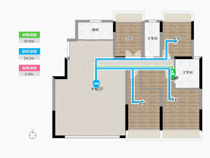 内蒙古自治区-呼和浩特市-华润置地幸福里-150.00-户型库-动静线