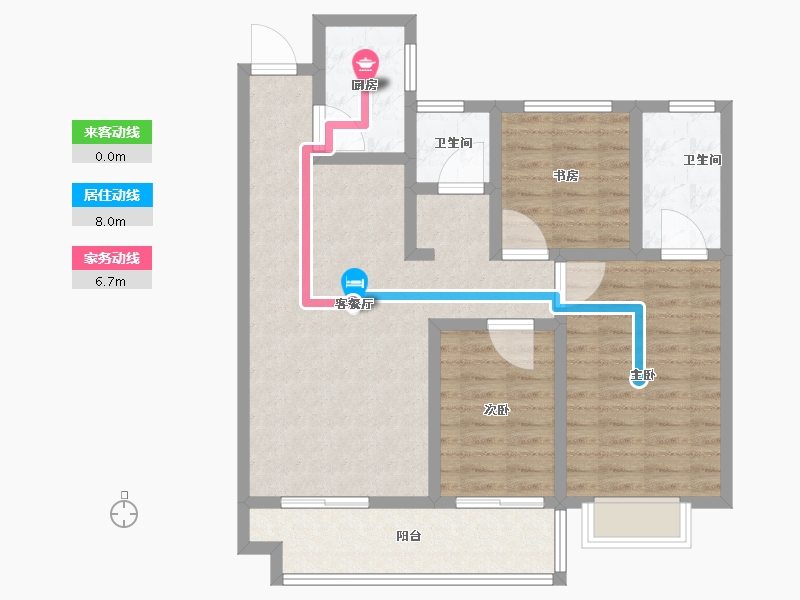 山东省-菏泽市-天华国际-88.80-户型库-动静线