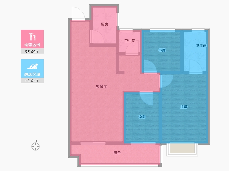 山东省-菏泽市-天华国际-88.80-户型库-动静分区