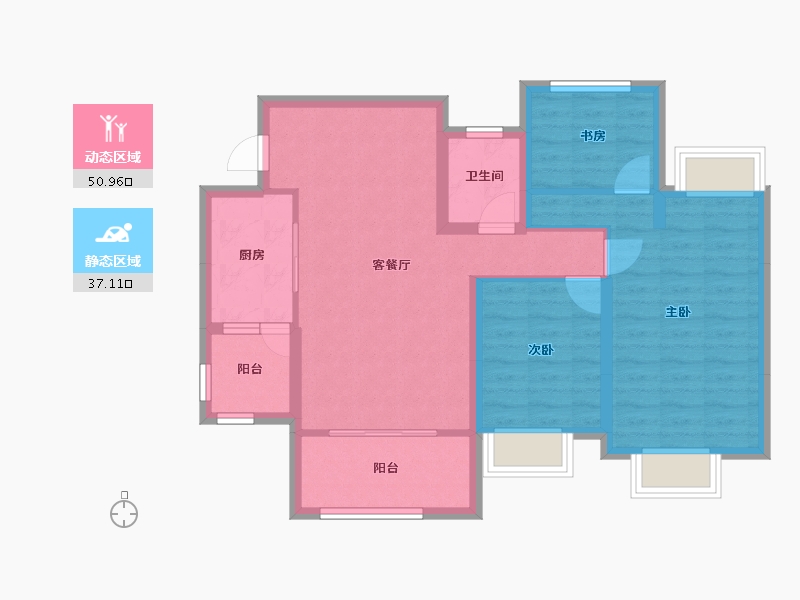 四川省-南充市-科华熙和公馆-78.23-户型库-动静分区