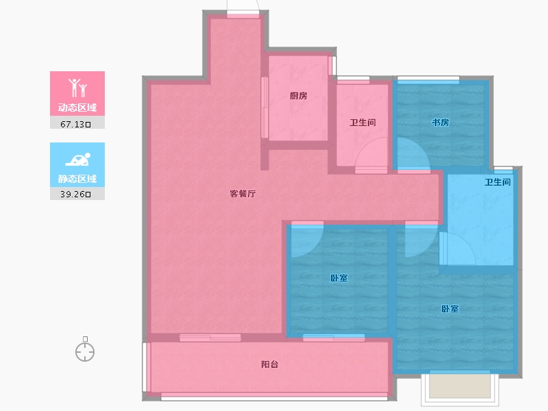 山东省-菏泽市-天华国际-94.40-户型库-动静分区