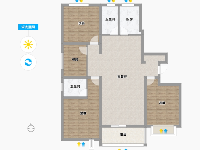 山东省-菏泽市-颐江南-113.60-户型库-采光通风