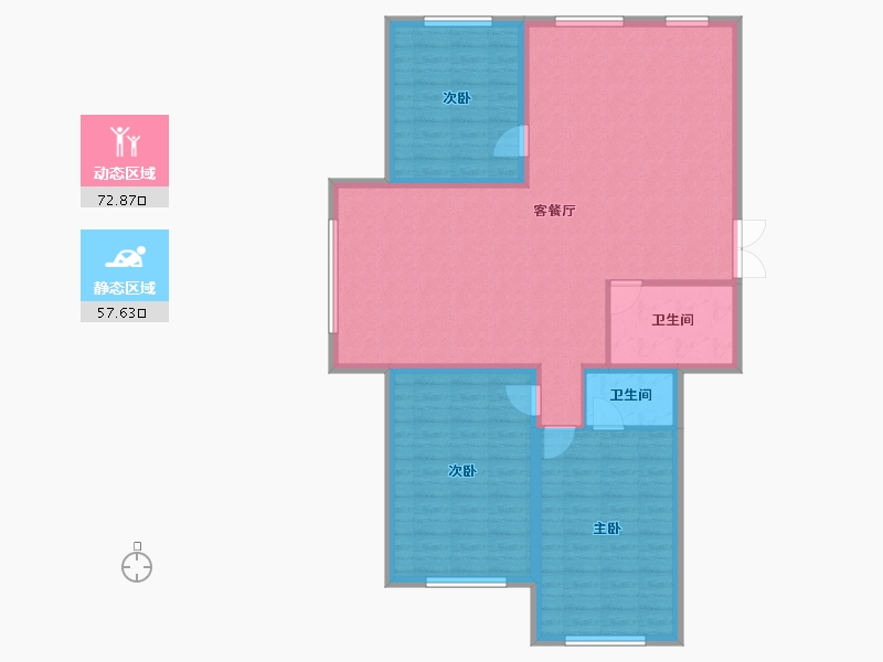 黑龙江省-黑河市-华泰東城御府-119.69-户型库-动静分区