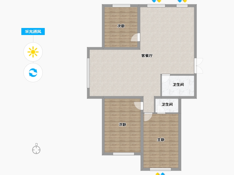 黑龙江省-黑河市-华泰東城御府-119.69-户型库-采光通风