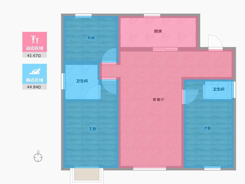 辽宁省-葫芦岛市-兴达澜湾壹品-78.50-户型库-动静分区