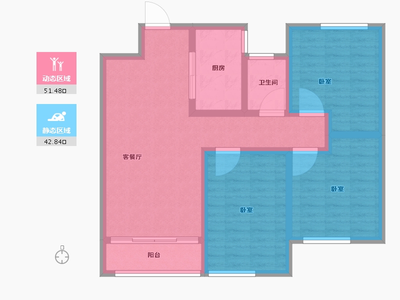 山东省-菏泽市-城建翰林华庭-83.99-户型库-动静分区