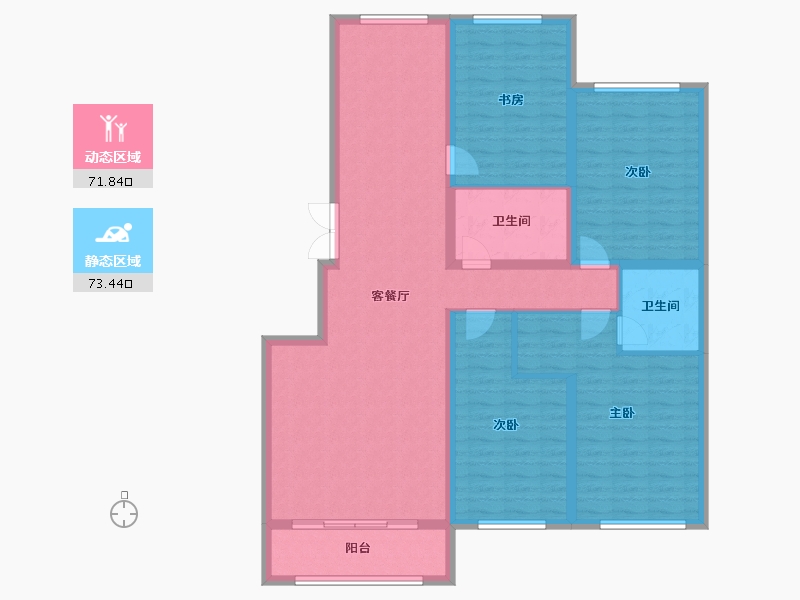 黑龙江省-黑河市-华泰東城御府-131.48-户型库-动静分区