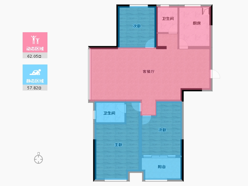 辽宁省-阜新市-东盛·阳光新城-108.00-户型库-动静分区