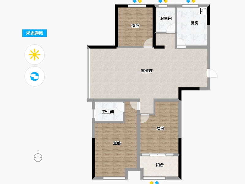 辽宁省-阜新市-东盛·阳光新城-108.00-户型库-采光通风