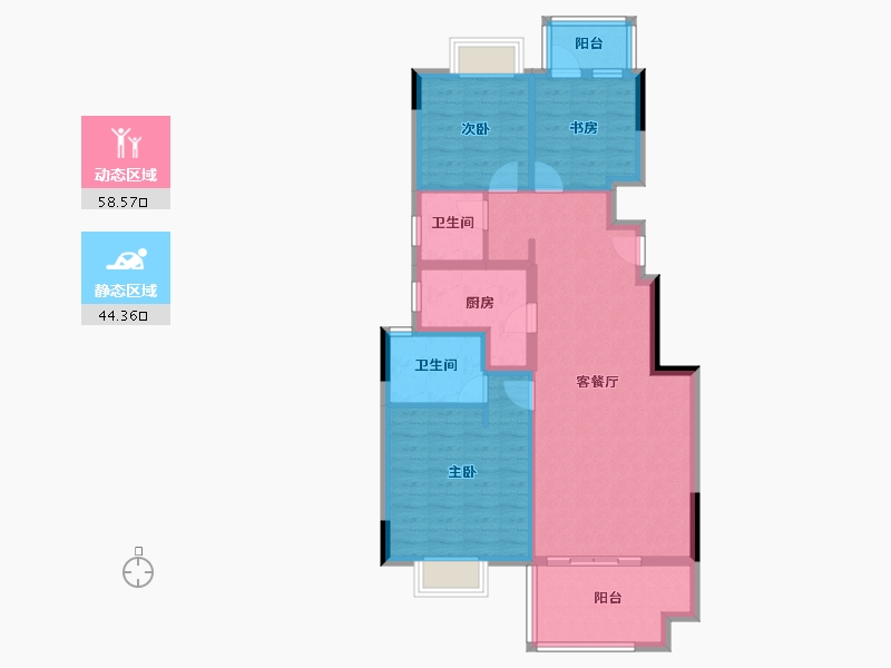 四川省-南充市-天恒蘭臺壹号-92.40-户型库-动静分区