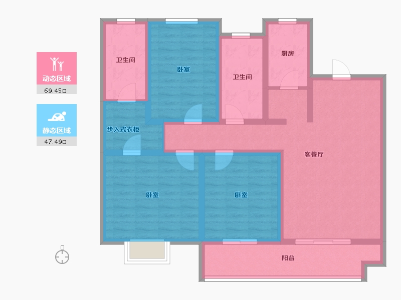 山东省-泰安市-智谷·时代云著-103.16-户型库-动静分区