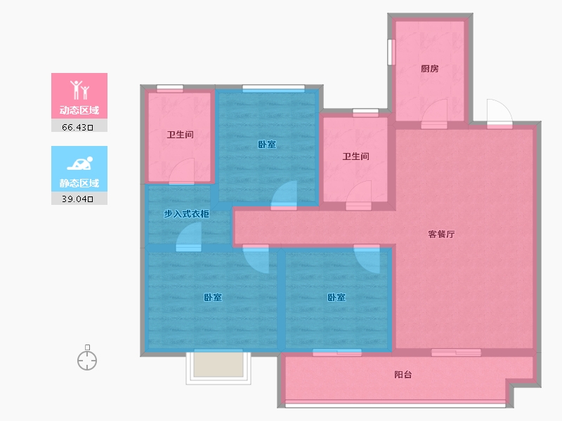 山东省-泰安市-智谷·时代云著-92.75-户型库-动静分区