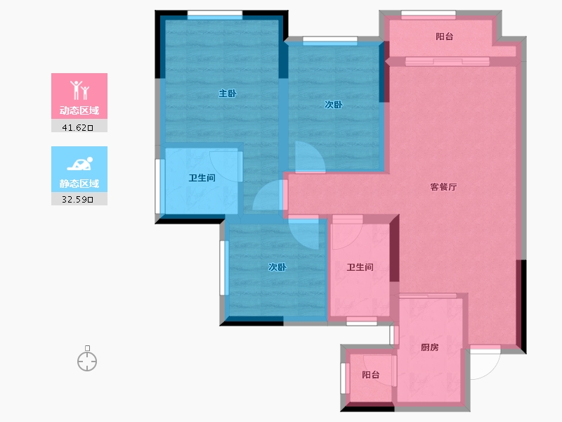 四川省-南充市-蓝润春风屿楠-65.12-户型库-动静分区