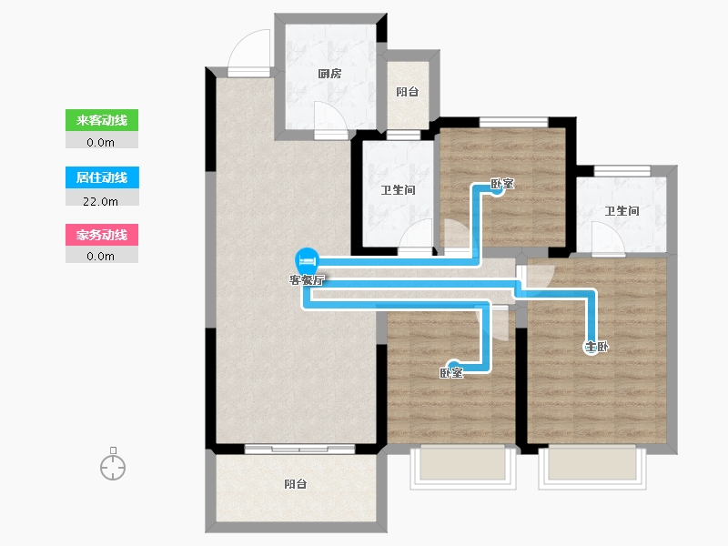 河南省-漯河市-阳光臻蓝府-88.26-户型库-动静线