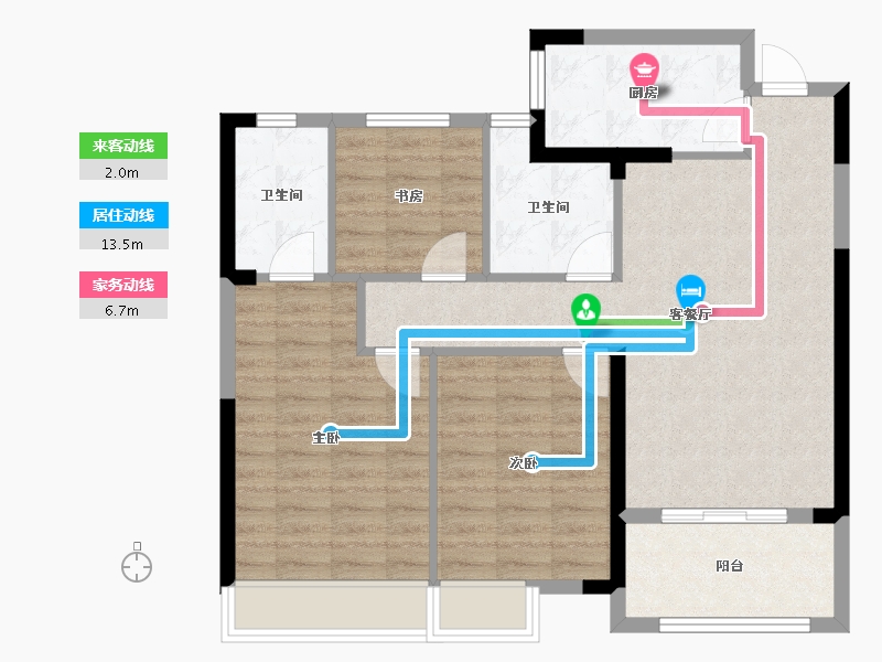 湖北省-黄冈市-新八·世纪华城-86.14-户型库-动静线