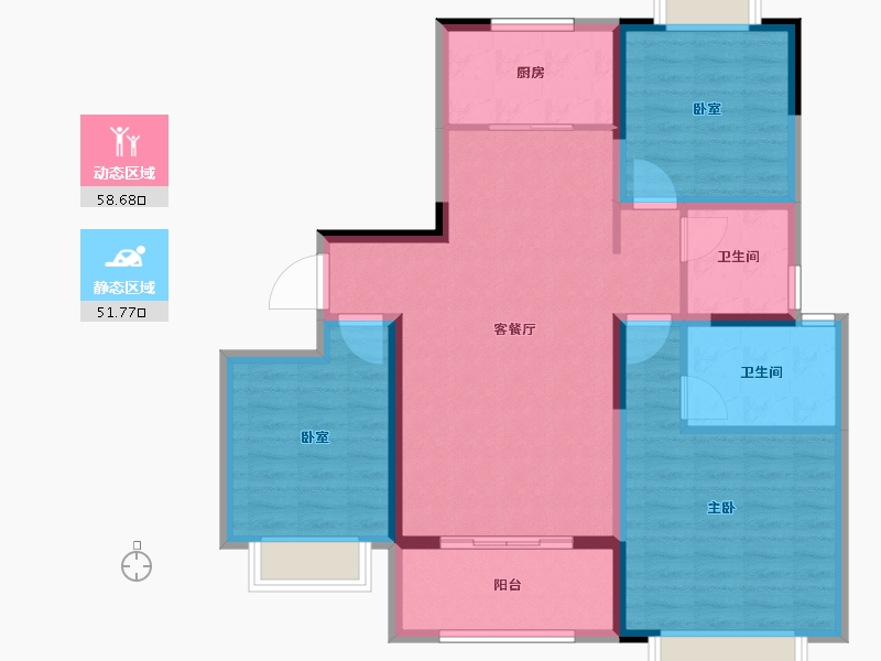 河南省-漯河市-瑞贝卡瑞和苑-99.20-户型库-动静分区