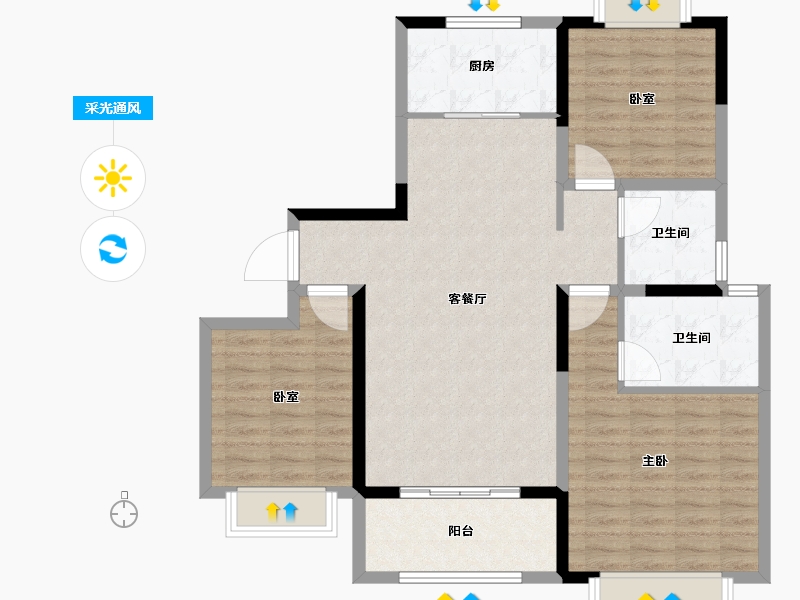 河南省-漯河市-瑞贝卡瑞和苑-99.20-户型库-采光通风