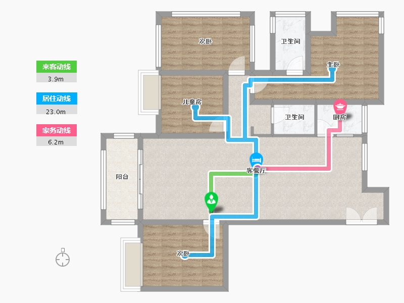 广西壮族自治区-南宁市-路桥锦绣新城三期-98.53-户型库-动静线