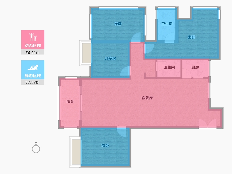 广西壮族自治区-南宁市-路桥锦绣新城三期-98.53-户型库-动静分区